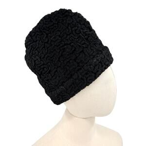 Vintage 70s North King Black 100% Wool Curly Cossack Ambassador Hat
